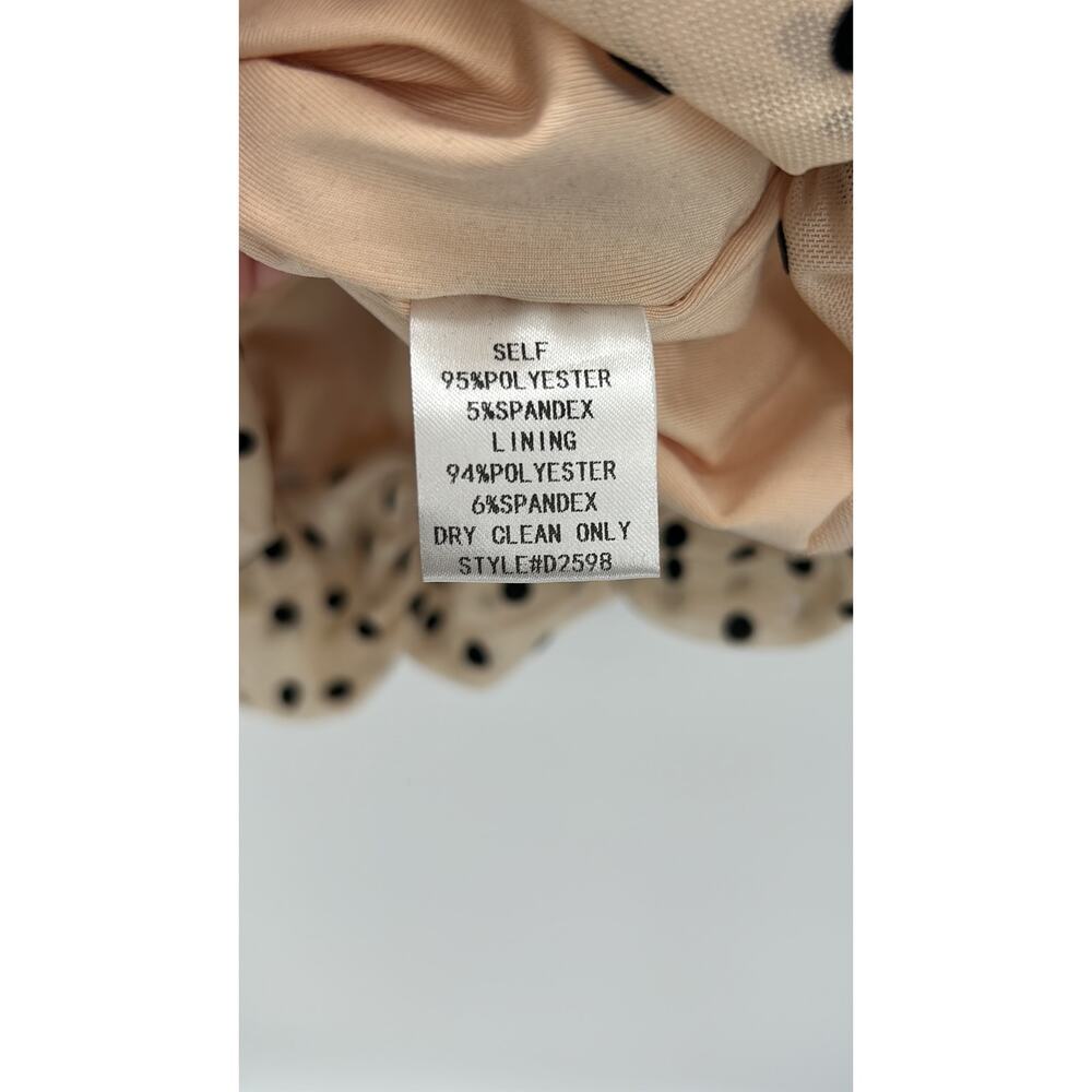 Re:named Bodycon Ruched Polka Dot Mini NYE Holiday Dress Nude Black Size Small - Picture 6 of 9